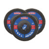 Faithfull Zirconia Abrasive Jumbo Flap Disc 125 x 22mm Mixed Grit (3 Pack)