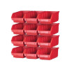 Faithfull 12 Plastic Storage Bins with Wall Mounting Rails