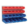 Faithfull 24 Plastic Storage Bins with Metal Wall Panel