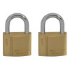 Faithfull Brass Padlock Keyed Alike 2 x 40mm