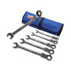 Faithfull Ratchet Combination Spanner Set in Tool Roll, 6 Piece