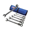 Faithfull Ratchet Combination Spanner Set in Tool Roll, 6 Piece