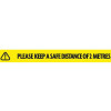Faithfull Laminated Self-Adhesive Hazard Tape Social Distance Black/Yellow 50mm x 33m