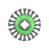 Faithfull X-LOCK Conical Wire Brush 115mm M14x2, 0.50mm Stainless Steel Wire