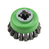 Faithfull X-LOCK Wire Cup Brush Twist Knot 75mm M14x2, 0.50mm Stainless Steel Wire