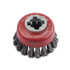 Faithfull X-LOCK Wire Cup Brush Twist Knot 75mm M14x2, 0.50mm Steel Wire