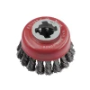 Faithfull X-LOCK Wire Cup Brush Twist Knot 75mm M14x2, 0.50mm Steel Wire