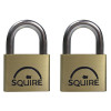 Squire LN4T Twin Pack Lion Brass Padlocks 5 Pin (2 x LN4KA)
