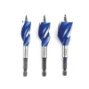 6X Blue Groove Stubby Wood Bit Set 3Pc