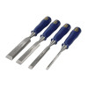 Irwin Marples M444 Bevel Edge Chisel Blue Chip Handle Set 4: 6, 12, 18 & 25mm