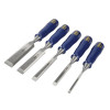 Irwin Marples M444 Bevel Edge Chisel Blue Chip Handle Set 5: 6, 10, 12, 18 & 25mm
