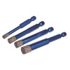 Mexco XCEL Grade Wax Filled (Hex Fit) Tile Drill Bit Set, 4 Piece