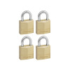Masterlock Solid Brass 20mm Padlock 3 Pin - Keyed Alike x 4