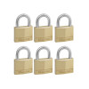 Masterlock Solid Brass 40mm Padlock 4 Pin - Keyed Alike x 6