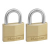Masterlock Solid Brass 40mm Padlock 4 Pin - Keyed Alike x 2