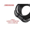 Masterlock Black Self Coiling Combination Cable 1.8m x 8mm