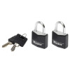 Masterlock Aluminium Black Vinyl Cover 20mm Padlock 3 Pin - Keyed Alike x 2