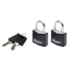 Masterlock Aluminium Black Vinyl Cover 30mm Padlock 4 Pin - Keyed Alike x 2