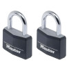 Masterlock Aluminium Black Vinyl Cover 40mm Padlock 4 Pin - Keyed Alike x 2
