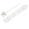 Masterplug Extension Lead 240V 4-Gang 13A White Switched 2m