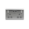 Nexus Metal Brushed Steel 2 Gang 13 Amp Switched Socket & USB