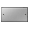 Nexus Metal Brushed Steel 2 Gang Blank Plate