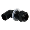 Overflow- Bent Tank Connector Black