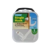 Plasplugs HW 124 Single Hollow Door Hook (1) White