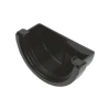 75mm Half Round Ext Stop End Black