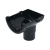 75mm Half Round Stopend Outlet to 50mm Black