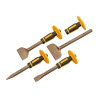 Roughneck Bolster & Chisel Set with Non-Slip Guards, 4 Piece