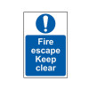 Scan Fire Escape Keep Clear - PVC 200 x 300mm