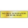 Scan No Free Newspapers Or Junk Mail - Polished Brass Effect 200 x 50mm