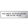 Scan No Free Newspapers Or Junk Mail - Chrome 200 x 50mm