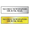 Scan No Free Newspapers Or Junk Mail - Chrome 200 x 50mm