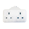 SMJ White Trailing Extension Socket 13A 2-Gang