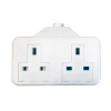 SMJ White Trailing Extension Socket 13A 2-Gang