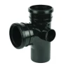 92 1/2º DOUBLE SOCKET BRANCH WITH BOSSES Black