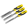 Stanley DYNAGRIPâ„¢ Bevel Edge Chisel with Strike Cap Set of 3