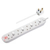 Masterplug 13A 4 Gang 2m Individually Switched Surge Protected Extension Lead White