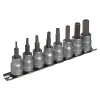 Teng Tools M3811 Socket Clip Rail AF Hex Set of 8 3/8in Drive