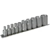 Teng Tools M3814 Socket Clip Rail TX-E Set of 10 3/8in & 1/4in Drive