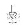 11/3 X 1/2 Tct V Groove Cutter 45° 9.2 X 19.1mm