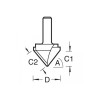Trend 11/3 x 1/4 TCT V Groove Cutter 45° 9.2 x 19.1mm