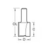 Trend 4/6 x 1/2 TCT Two Flute Cutter 20.0mm x 25mm