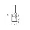 Trend 46/90 x 1/4 TCT 90° Shank Mounted Template Profiler 15.9 x 25mm