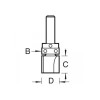 Trend 46/91 x 1/4 TCT 90° Shank Mounted Template Profiler 12.7 x 9.5mm