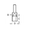 Trend 46/91 x 1/4 TCT 90° Shank Mounted Template Profiler 12.7 x 9.5mm