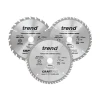 Trend CraftPro Cordless Saw Blade 165 x 20mm x 24T/40T/52T (Pack 3)