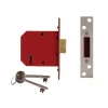 Union 2101 5 Lever Mortice Deadlock Satin Chrome Finish 77.5mm 3in Box